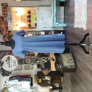 LuLaRoe blue t-shirt dress with pocket XS NWT AR